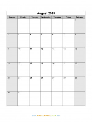 August Calendar Traditional...