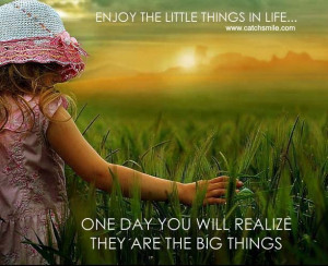 Enjoy the Little Things in Life One Day yOu will Realize they are the ...