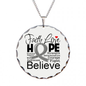 Brain Cancer Gifts > Brain Cancer Jewelry > Faith Hope Brain Cancer ...