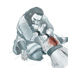 Thorin at Frerin's death by papermachette on tumblr More