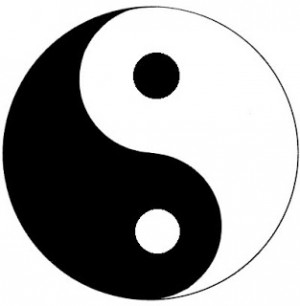 the oriental symbol for balance between good and evil, light and dark.