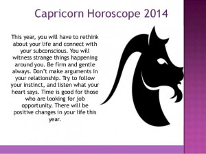 Capricorn Horoscope 2014