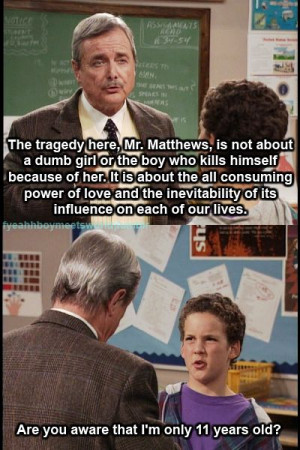 ... Cory Matthews The Deep Meaning Of Romeo and Juliet On Boy Meets World