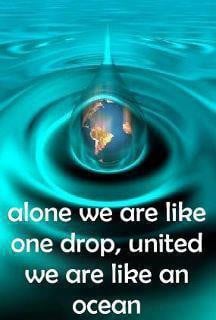 alone we are one drop united we are like ocean motivational quotes