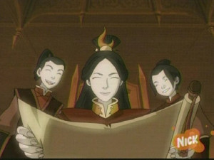 Ursa, Prince Zuko and Princess Azula's mother, reads them a letter ...