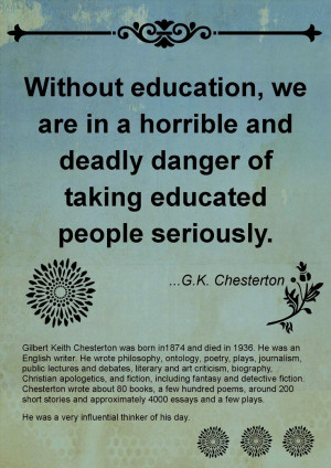 Educational quote by G.K. Chesterton from www.teachezy.com