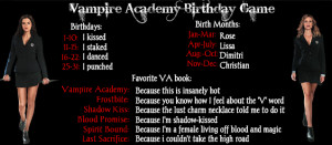 Vampire Academy Countdown: Day 18 - Birthday Game