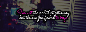 Click to get this im not the girl facebook cover photo