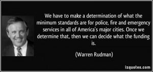 what the minimum standards are for police, fire and emergency services ...