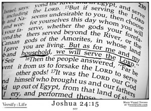But as for me and my household, we will serve the Lord. Joshua 24;15