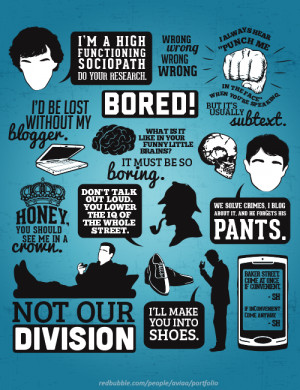 SHERLOCK QUOTES available as t-shirts and prints in my RedBubble store ...