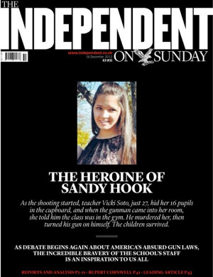 ... Front Page Honoring Victoria Soto 'The Heroine Of Sandy Hook