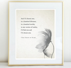 Love Quote - The Chaos of Stars - Poetry Print - Typographic Print