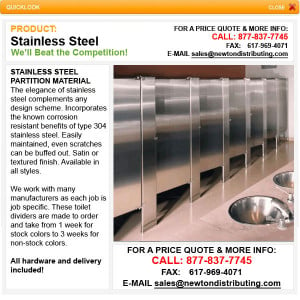Stainless Steel Bathroom Stall Partition