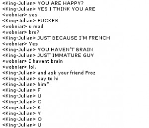 ... discussing BrickyBob, go drama him; This is a drama about King Julian