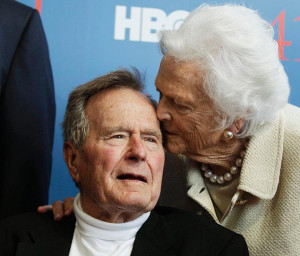 President George H.W. Bush was joined by his wife, former First Lady ...