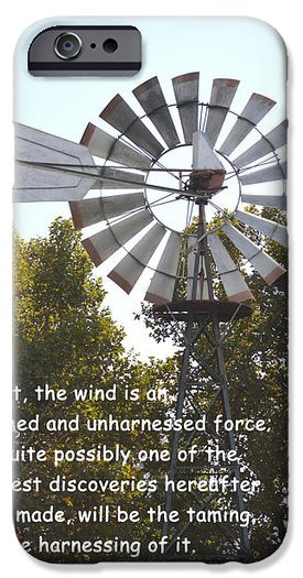 Picture Quotes iPhone Cases - Windmill With Lincoln Quote iPhone Case ...