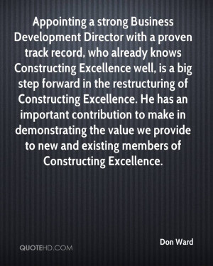 Appointing a strong Business Development Director with a proven track ...