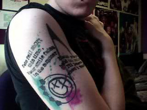 Awesome Blink 182 Tattoos On Muscle