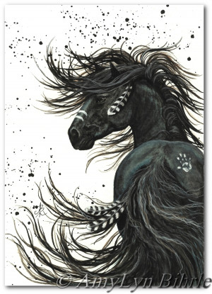 ... Stallion Mustang Horse Spirit Paint - BiHrLe Fine Art Original Prints