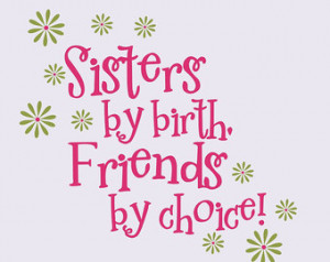 Sisters Quotes Wall Decal Flowers B edroom Sticker Decor Twins ...