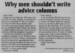 Why Men Shouldn’t Write Advice Columns