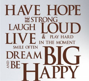 ... Smile Often & Play Hard In The Moment Dream Big and Be Happy ~ Hope