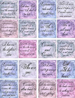 Vintage 40 Alice in Wonderland Sayings Quotes Party Favors Tags ...