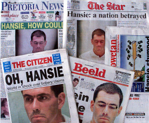 Hansie Cronje newspaper headlines