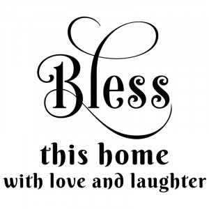 ... Bless this home with love and laughter wall decal words quote sticker