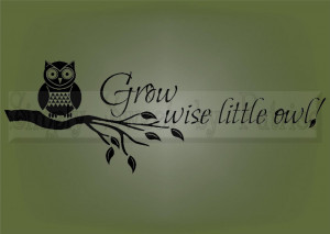 GROW-WISE-OWL-Vinyl-Wall-Saying-Lettering-Art-Quote-Decoration-Decal ...
