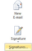 how to customize the email signature start a new email