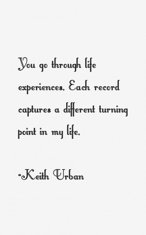 You go through life experiences. Each record captures a different ...