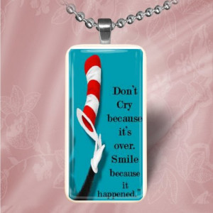 Dr. Seuss The Cat in the Hat Quote Domino Pendant Necklace