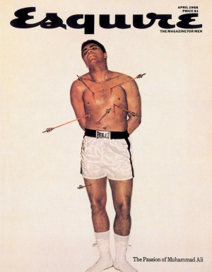 the April 1968 cover of Esquire Magazine, which shows Muhammad Ali ...