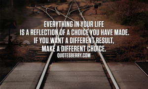 Everything in your life is a reflection of a choice you have made. If ...