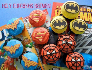 ideas Batman Cupcakes, Diy Superhero Cupcakes, Holy Cupcakes, Birthday ...