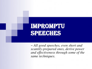 Info Impromptu Speech Tips