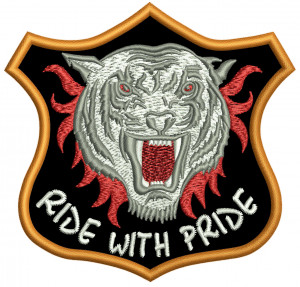 Ride With Pride Biker Embroidered Iron on Patch 10cm