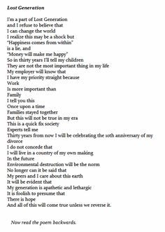 Now this poem backwards is what I’m talkin’ bout. More