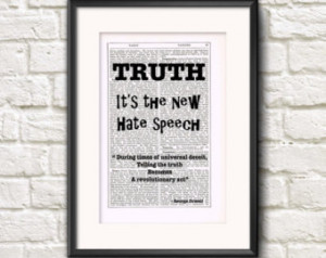 George Orwell TRUTH Quote Upcycled Art Print on Old Vintage Dictionary ...