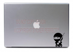 Ninja Apple logo - funny apple decal laptops notebooks stickers quotes ...