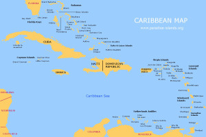 Antigua Caribbean Island Map