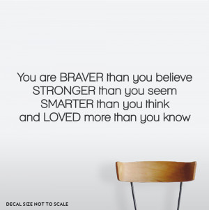 clearance black 36 braver than you believe wall quote decal