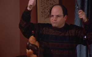 George Costanza caught with a stolen marble rye.