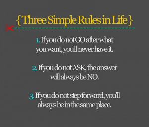 Three Simple Rules...that is all it takes, people!