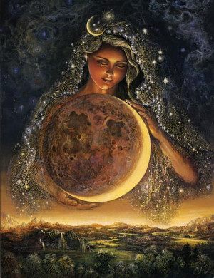 moon goddess draped in her glimmering veil of stars the goddess selene ...