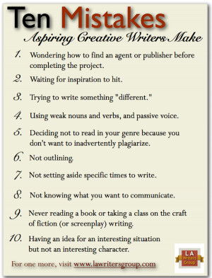 ... this list? What other mistakes do you see aspiring writers making