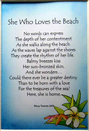 ... express the depth of her contentment As she Walks along the Beach