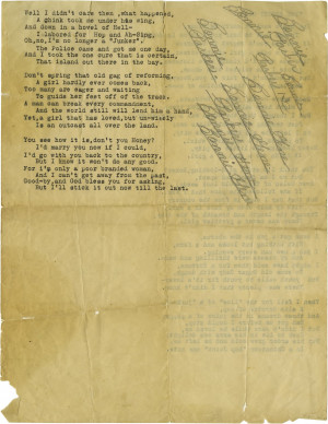 Bonnie Parker's poem {The street girl} signed by Bonnie !
